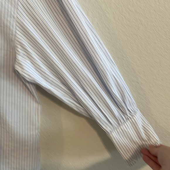 Zara Women Tunic Top Small Blue & White Stripe Business Causal Contemporary - Picture 7 of 14